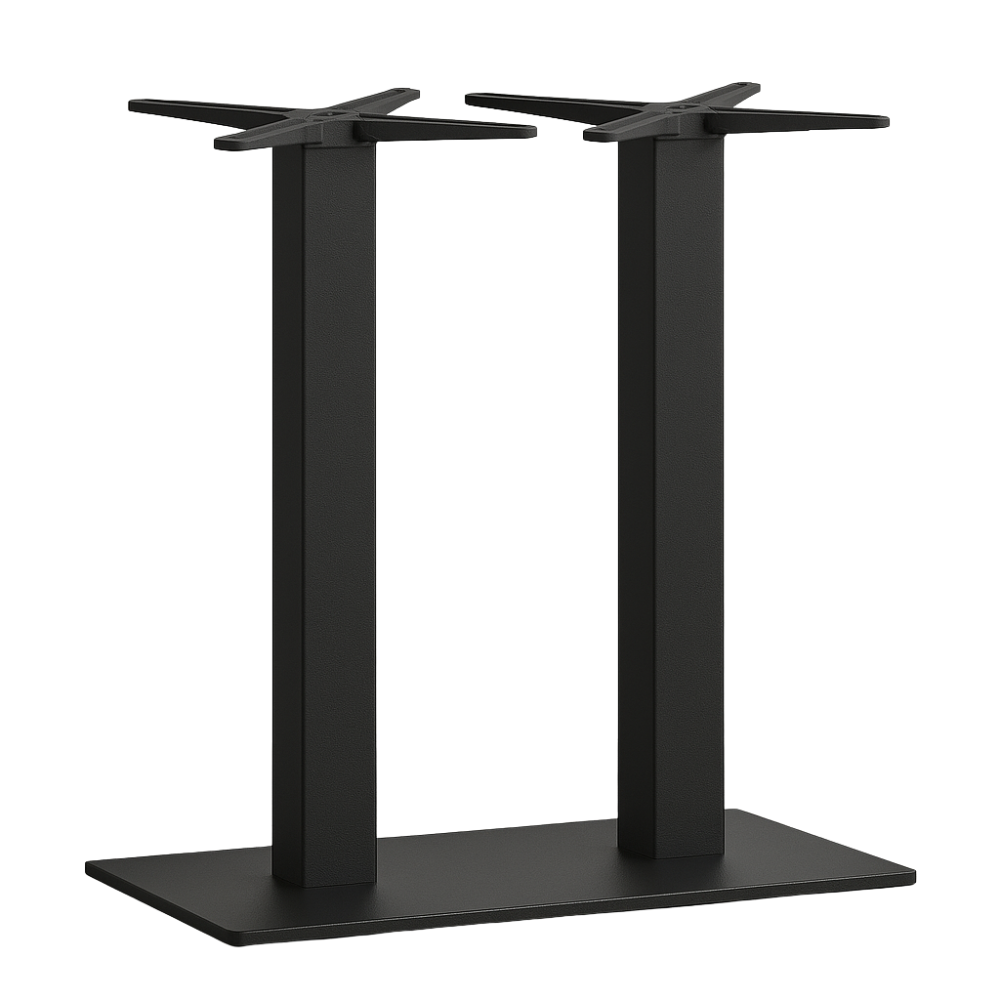 Tischgestell aus Gusseisen Doppel | Flache Bodenplatte 40cm x 70 cm