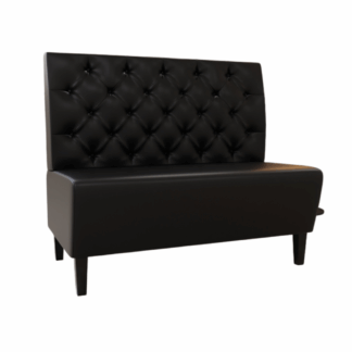 Gastro Sitzbank Paris | Chesterfield | 120 cm breit | schwarz | Bistro Sitzbank | Restaurant Sitzbank