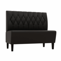 Gastro Sitzbank Paris | 120 cm breit | Kunstleder Schwarz | Diamant Knopfpolsterung