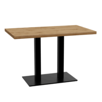 Bistrotisch 120x70 cm | Eiche Rom Natur | Gusseisen Gestell