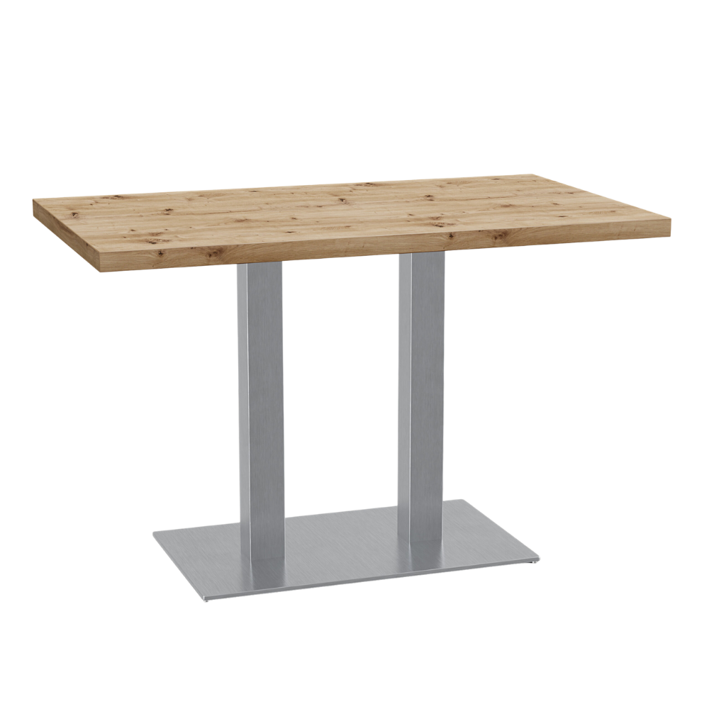 Bistrotisch 120x70 cm | D4225 OV Eiche Artisan | Edelstahl Gestell