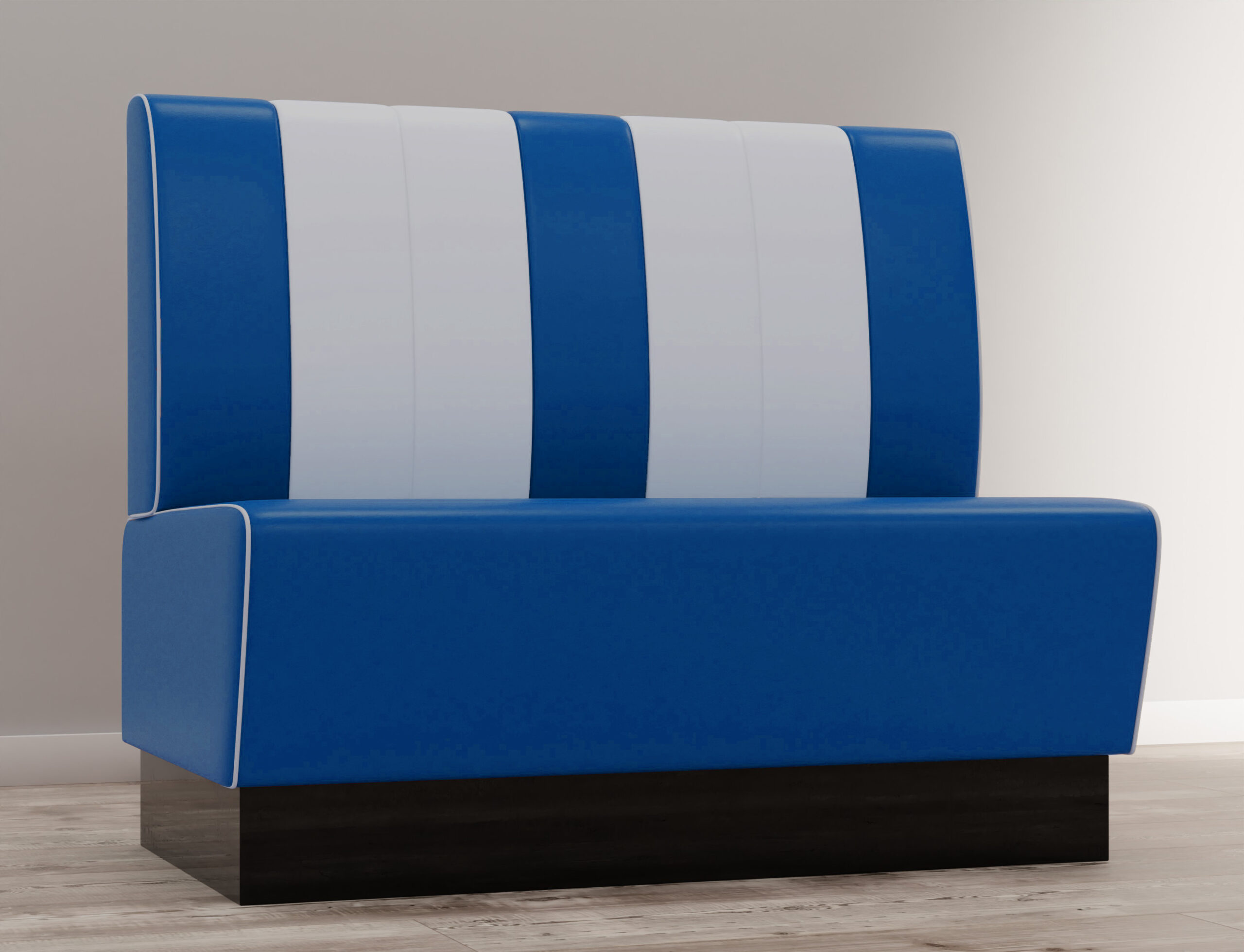 Gastro Sitzbank Americano Retro | DINERBANK- BLAU & WEIß - 120CM Breit – Bild 2