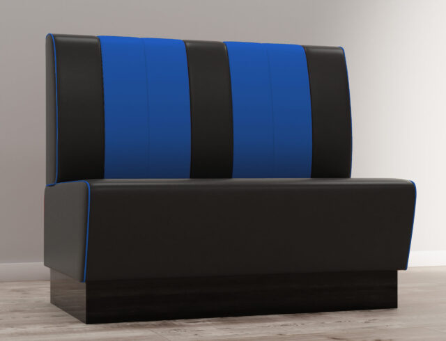 Gastro Sitzbank Americano Retro | DINERBANK- SCHWARZ & BLAU - 120CM Breit – Bild 2