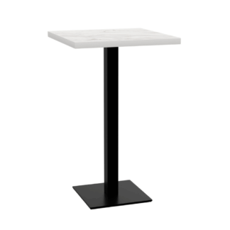 Gastro Bartisch/ Stehtisch 80x80 cm | D4448 LV Marmor Weiß | Gusseisengestell Premium
