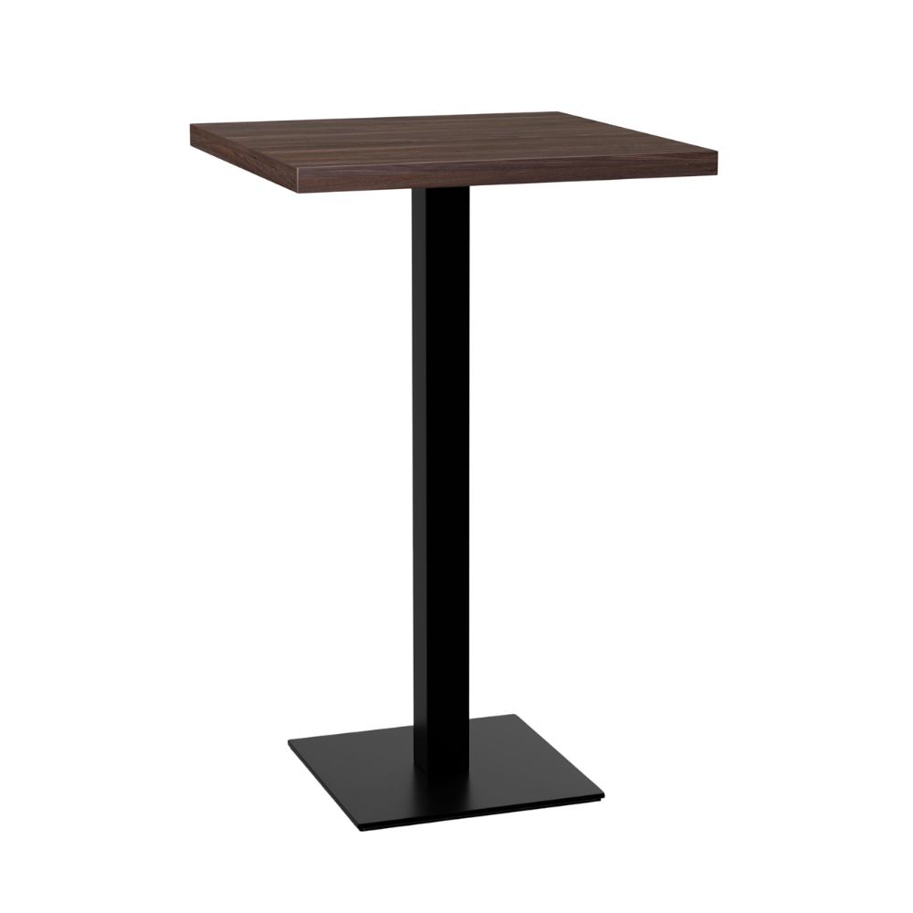 Gastro Stehtisch 70x70 cm | D4409 OV Walnussbraun | Gusseisengestell