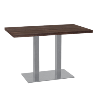 Bistrotisch 120x70 cm | D4409 OV Walnussbraun | Edelstahl Gestell