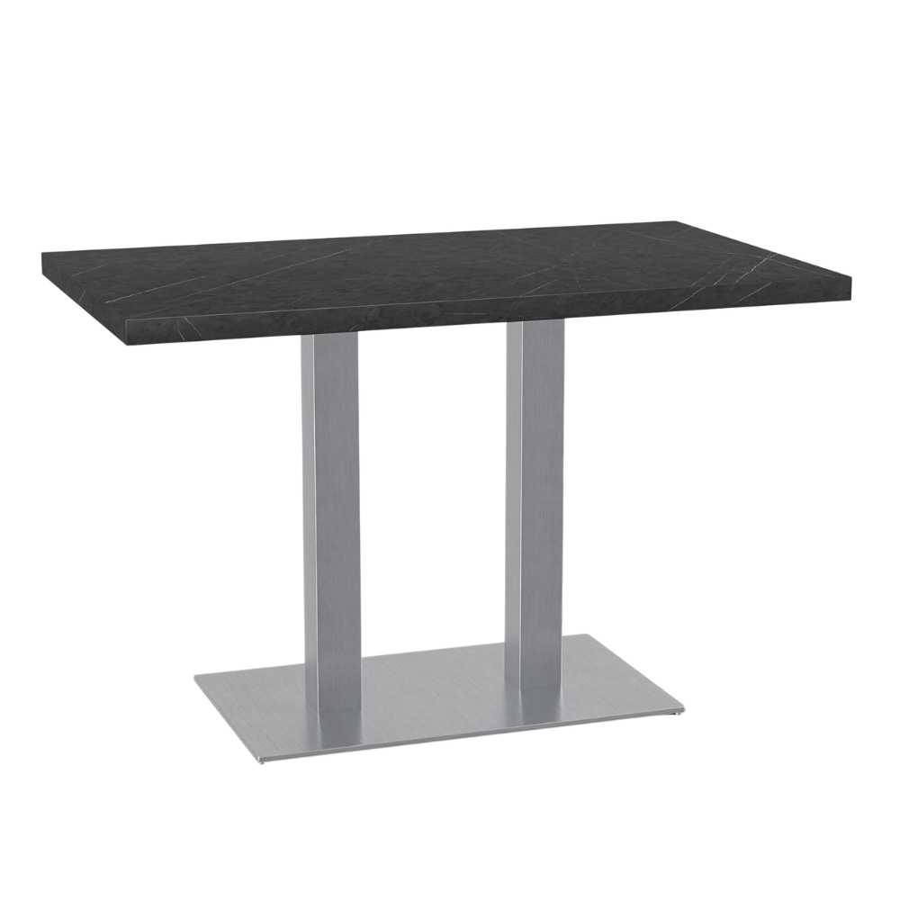 Bistrotisch 120x70 cm | D4878VL Marmor Dunkel | Edelstahl Gestell
