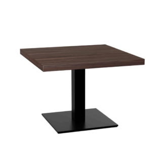Gastro Loungetisch 70x70 cm | D4409 OV Walnussbraun | Gusseisengestell