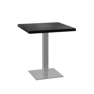 Bistrotisch 70x70 cm | Dunkle Holzoptik |  Edelstahl Gestell