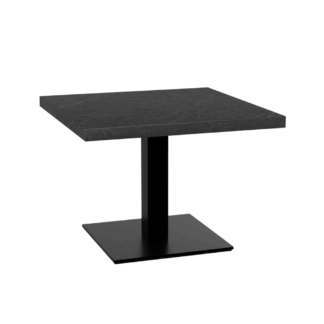 Gastro Loungetisch 50x50 cm | D4878 LV Marmor Dunkel | Gusseisengestell