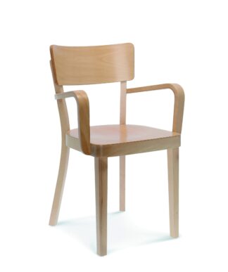 Gastro Holzstuhl | Frankfurter mit Armlehne | Holz-Sitz