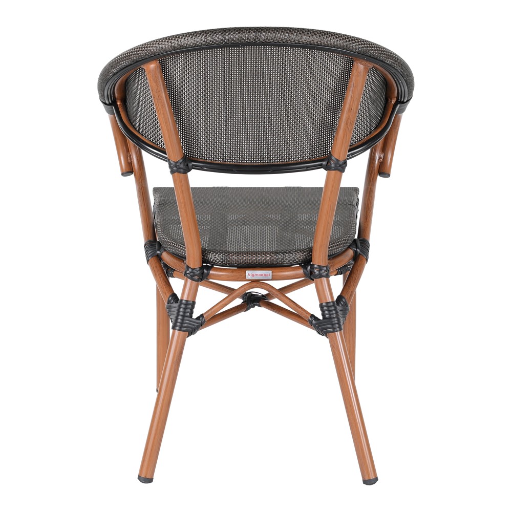 Terrassenstuhl Rom Bistrostuhl mit Armlehne Textilgewebe mit Aluminiumgestell stapelbar – Bild 3