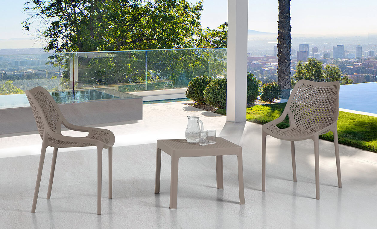 Terrassenstuhl Solea schwarz stapelbar Bistrostuhl Polypropylen mit Glasfaser – Bild 2