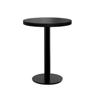Bistrotisch Rund | Durchmesser 80 cm | dunkle Holzoptik | Gusseisengestell