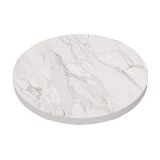 Runde Gastro Tischplatte | Marmor Weiß | Durchmesser  60 cm