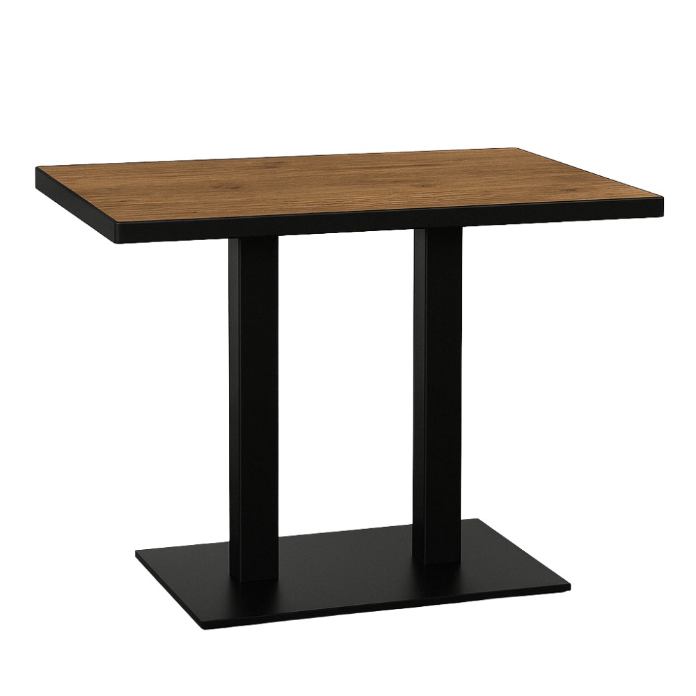 Bistrotisch 120x80 cm | Karamell Nussbaum | Gusseisen Gestell