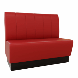 Gastro Sitzbank Amsterdam | 100 cm breit | Kunstleder Rot | Vertikale Steppung | Gastro Dinerbank