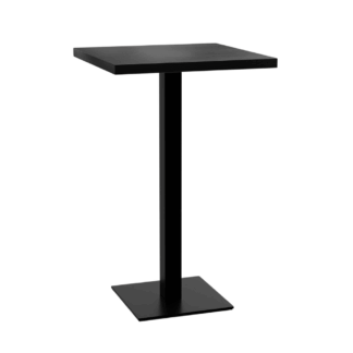 Gastro Stehtisch 70x70 cm | Dunkle Holzoptik | Gusseisengestell