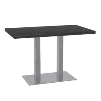 Bistrotisch 110x60 cm | Marmor Dunkel | Edelstahl Gestell