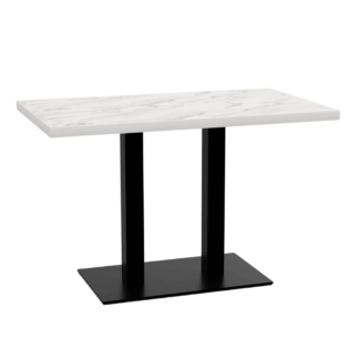 Bistrotisch 140x80 cm | Marmor Weiß | Gusseisen Gestell