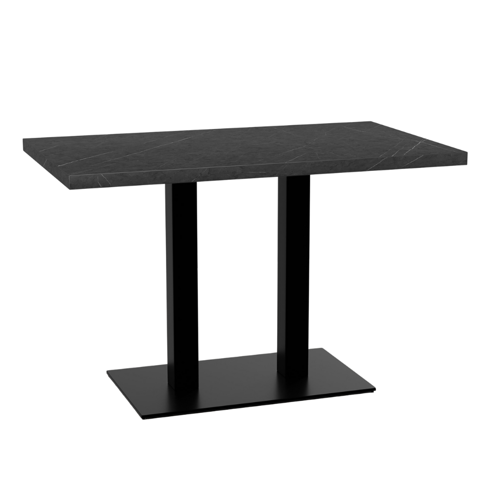 Bistrotisch 140x80 cm | Marmor Dunkel | Gusseisen Gestell